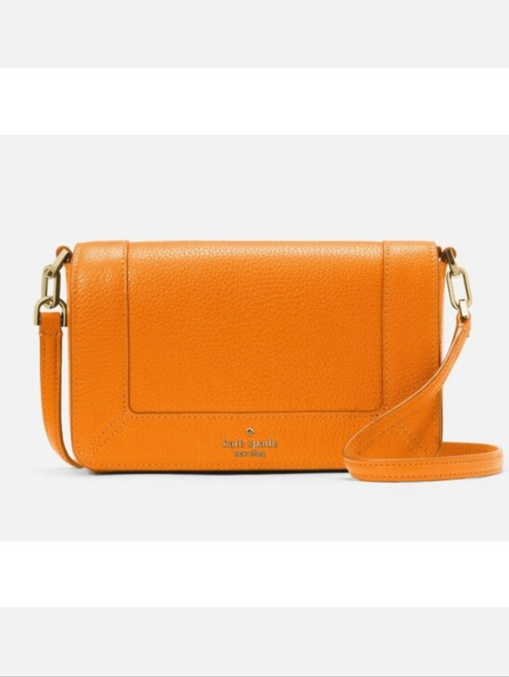 Kate Spade Orange Leather Flap Crossbody NWT